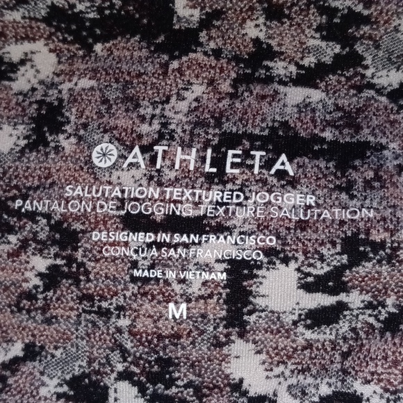 Athleta Salutation Textured Jogger Black/Cream Multi Size Medium Women's - Picture 9 of 9